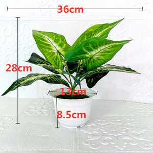Plante artificielle en pot Qi Xing, 29 cm, feuilles de fer à cheval vertes, décoration d'intérieur, plante en plastique - Product Image 2