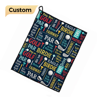 Serviette de golf et de pickleball personnalisée LD Wholesale avec logo, crochet et impression par sublimation, en microfibre gaufrée