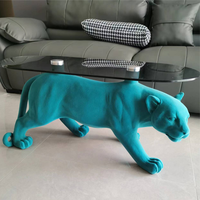 Table basse en verre de luxe marocaine, forme animalière léopard, moderne, écologique, haut de gamme, pour le salon