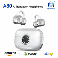 A80 Headphone Penerjemah AI Cerdas 146 Bahasa Waktu Nyata Dua Arah Suara Nirkabel Bluetooth Earbud Hadiah Perjalanan Baru