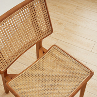 HOMU FURNITURE Chaise de salle à manger en rotin avec cadre en bois massif, design moderne, dossier ergonomique, durable, pour la maison, le bureau, l'appartement, l'hôtel