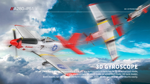 Avión <span class=keywords><strong>RC</strong></span> HOSHI WLtoys A280 con Motor sin Escobillas, Simulador de Caza <span class=keywords><strong>P51</strong></span>, Modo 2.4G 3D6G con Reflector LED, Juguetes de Avión <span class=keywords><strong>RC</strong></span> - Product Image 5