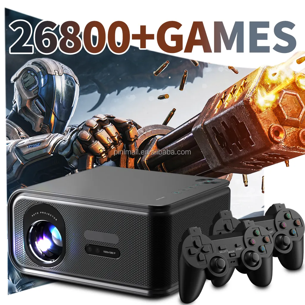 Gratis Arcade Joystick 600 Ansi Lumen Beste Nieuwe 4K Projector Hd 1080 Ai Proyector Android Wifi Draagbare Lcd Video Led Projector