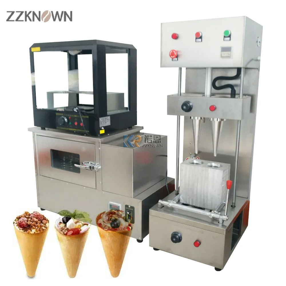 뜨거운 판매 피자 콘 스낵 기계 콘 피자 만드는 기계 피자 3 조각 세트 메이커 생산 라인