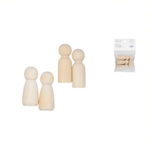 Set de Marionetas de Madera Ilan de 43 mm, Figuras para Manualidades, 4 Piezas - Product Image 1