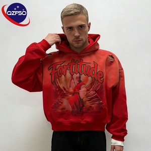 Felpa con Cappuccio QZFSO Personalizzata in Cotone Senza Lacci, Stampa DTG, Grafica Vintage, Stile Streetwear Oversize, Lavaggio Acido - Product Image 1