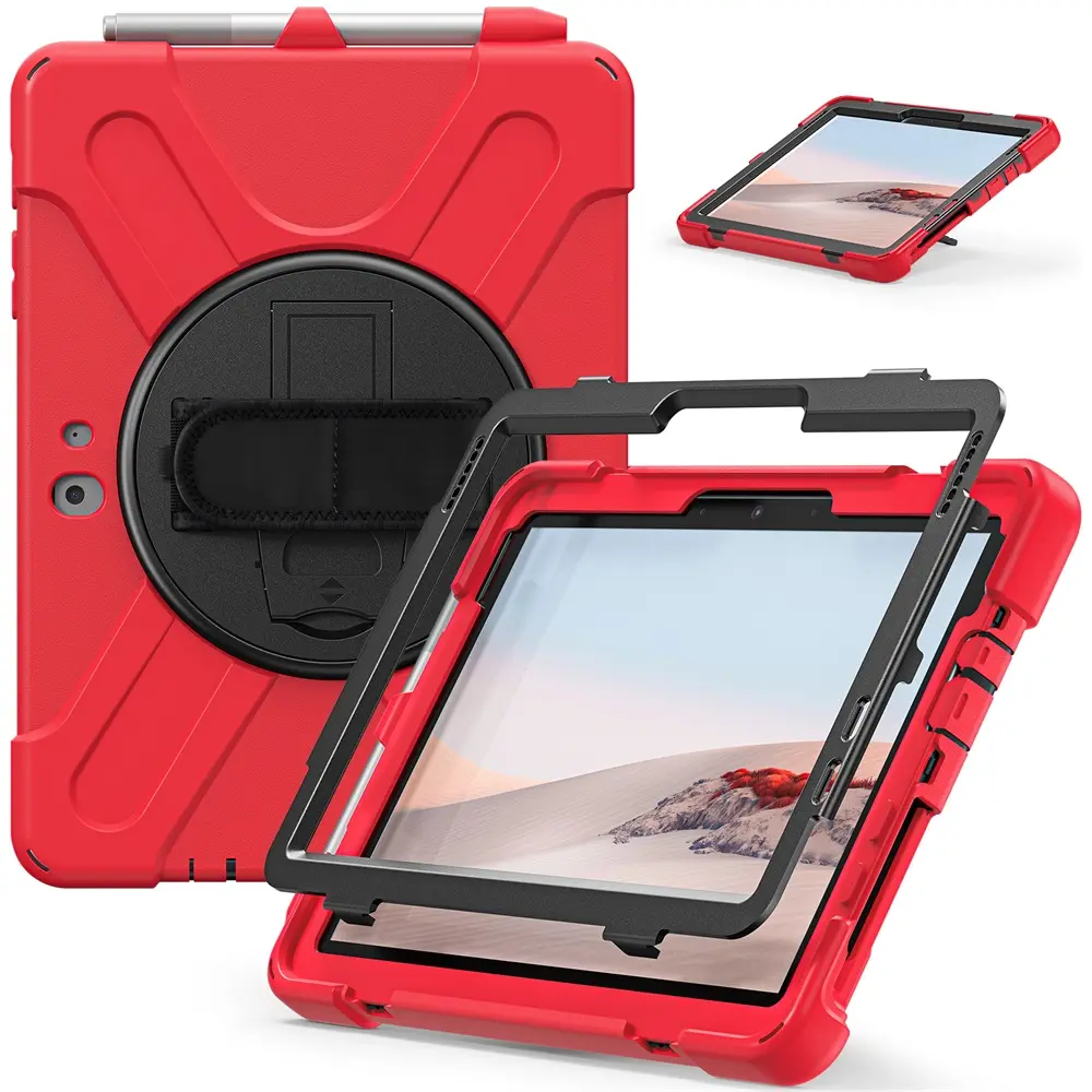 Turntable stand shockproof protection tablet case for Microsoft surface Go 10.5 inch Gen 3 4 grip belt cover housing
