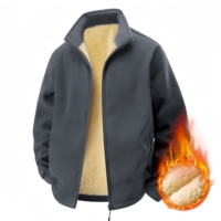 Veste en polaire épaisse et chaude pour homme, coupe-vent, col montant, fermeture éclair, style baseball, veste d'hiver résistante au froid, veste d'extérieur