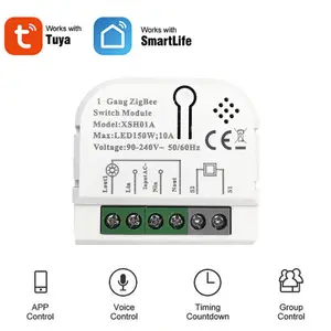 1/2/3/4 Gang 10A 16A DIY Tuya Wifi Zigbee lampu dinding pintar sakelar Remote Control modul relai rumah otomatis Alexa suara Google