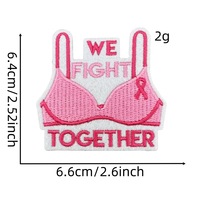 Patch brodé personnalisé pour la Journée mondiale du cancer du sein, ruban faible MOQ, nœud rose, thermocollant, vente en gros pour vêtements