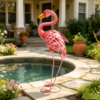 Sculpture de flamant rose de jardin OEM ODM, statues d'animaux de jardin pour aménagement paysager de patio