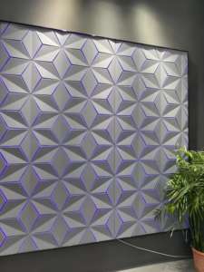 Custom 3D intagliato artigianato incandescente incandescente sfondo pannello da parete moderno Night Club Hotel Design stile ricamo in pelle - Product Image 2