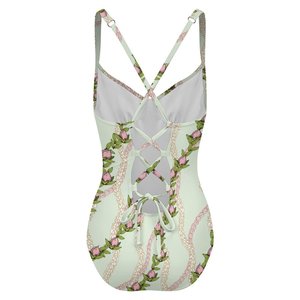 Costume intero da donna alla moda hawaiano Puakenikeni Lei Island, con schiena incrociata, sexy, stile streetwear, aderente, ideale per feste - Product Image 6