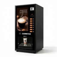 Distributeur automatique de café en libre-service commercial V-408F OlaOficina en acier inoxydable, 4 compartiments à poudre, 3 boissons, boîte à lumière LED, garantie 1 an