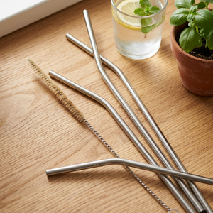 Minimalist Metal <b>Drinking</b> <b>Straws</b> Reusable Bar Accessories Straight and Bent Design - Product Image 6