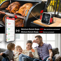 Thermomètre à viande numérique LED connecté Bluetooth Sonde en plastique de qualité alimentaire Minuterie Alarme Thermomètre domestique à steak moyen rare