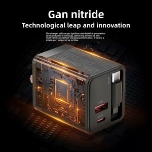 <span class=keywords><strong>Chargeur</strong></span> GaN transfrontalier 80W avec double port USB-C prenant en charge la charge rapide PD/QC 3.0 pour Android et autres appareils - Product Image 3
