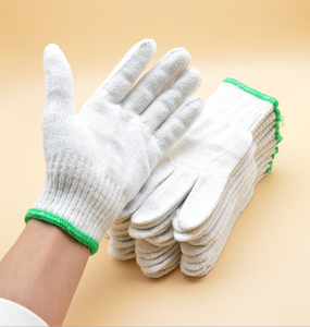 Guanti da Lavoro in Cotone Lavorato a Maglia, Protezione Mani Lavabile e Resistente, in Filati di Poliestere e Cotone Bianco Naturale - Product Image 6