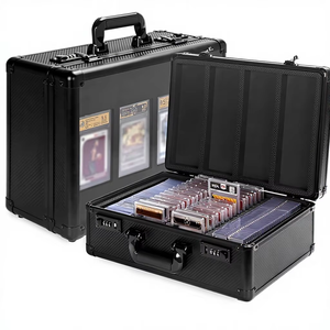 Boîte de rangement pour cartes gradées en aluminium à 4 rangées avec fenêtre en acrylique transparente, idéale pour les cartes en slab, résistante à la poussière, disponible en OEM/ODM - Product Image 1