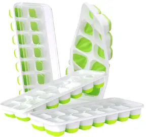 Food Grade Ice Cube Tray Mold Stick Easy Release Silicon Ice Block Moulds With Cover Lid