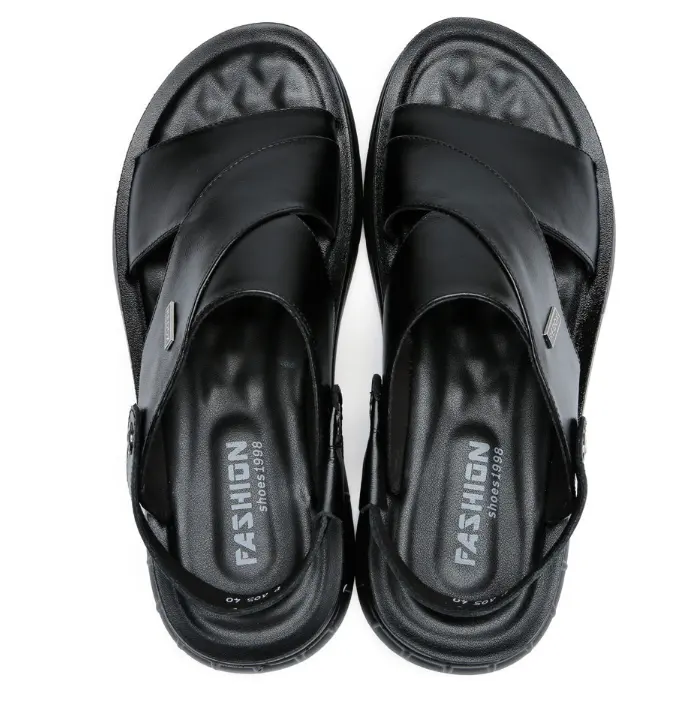 Big Size Men Leather Sandals Summer Classic Men Shoes Slippers