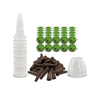 Kit de dosettes de graines de serre en gros Système de culture hydroponique Pots en filet 12 paniers de culture 50 éponges de culture 12 dômes de culture 12 étiquettes de dosettes