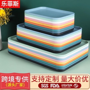 Multi Purpose Plastic Serving Trays Solid Color Rectangular For Home Hotel Restaurant Fruit <b>Coffee</b> <b>Table</b> Use - Product Image 2