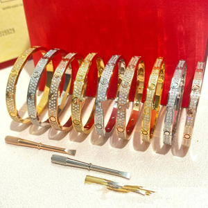 High Quality Women Mens Designer 18k Gold Plated Jewelry Diamond Bracelets <strong>Love</strong> <strong>Bangles</strong> With Screwdriver - Product Image 5
