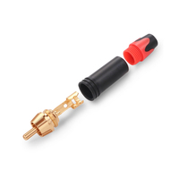 Adaptateur Tekli Mâle 2P Cuivre Nickel Soudage Personnalisé AV Plug 10A Haut-Parleur Amplificateur 2 Pièces Ensemble ABS pour RCA Simple Plaqué Or