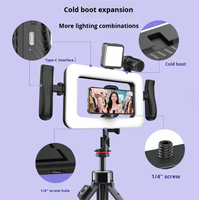 K03 Éclairage LED portable rechargeable pour cage à lapin, température de couleur réglable 2900-3100K, support de téléphone, AI ABS