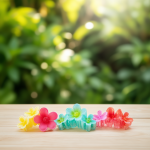 Pince à cheveux fleur de frangipanier Angelina 9,5 cm, en plastique coloré, style doux, pour femmes et filles, accessoire capillaire décontracté - Product Image 3