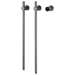 Hot Selling Geborsteld Goud Elektrisch Verborgen Verticale Verwarming Badkamer Handdoekenrek 2-Bar Warmer Met Verticaal Verwarmingselement - Product Image 4