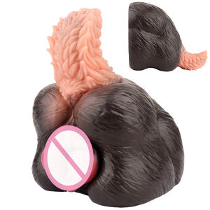 GEEBA Alat Bantu Masturbasi Pria Bentuk Anjing Silikon Dual-Channel dengan Tekstur Realistis Silikon Lembut Grosir Mainan Seks Pria - Product Image 1