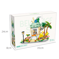 Enfants enfant jouets Mini ville vue sur la rue créatif bricolage lait thé boutique modèle de construction Kit crème glacée magasin boisson magasin bloc de construction