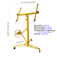 Outils de construction DIY : Lève-plaque de plâtre, élévateur de panneaux de plâtre et de gypse, capacité de charge maximale 68 kg