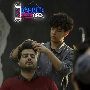 Letrero LED de Neón Abierto para Barbería, con USB y Regulable, para Exhibición en Ventana, Salón de Belleza, Barbería, Sala de Estar, Tienda, Decoración de Pared - Product Image 6