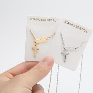 Breloque en acier inoxydable plaqué or 18K, pendentif croix Infinity, collier, bijoux tendance pour femmes et dames - Product Image 4