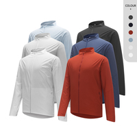 Veste pour homme à col montant, fermeture éclair intégrale, unie, résistante à l'eau, grande taille
