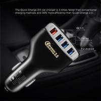 Pengisi Daya Mobil Cepat QC3.0 12C 24V 32V 66W Empat Port USB Pengisian Multi-Perangkat OVP untuk iPhone Termasuk Tas Bersertifikasi CE Rohs FCC