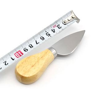 Mini-fourchettes à fromage, couteaux à fromage, lot de 4 couteaux à fromage en acier inoxydable avec manche en bois de chêne - Product Image 4