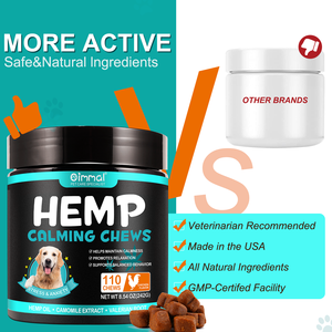 Oimmal 110 Mastiga Suave Dog <span class=keywords><strong>Hemp</strong></span> Calma Suporte Mastiga Snacks Suplemento Pet Food Calming Treats para Cães Separação Ansiedade Alívio - Product Image 3