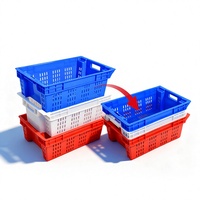 Caisse de rangement empilable en plastique Huidu pour légumes et fruits, panier profond en maille pour fruits, légumes et stockage alimentaire
