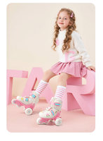Patins à roulettes pour enfants en gros, motif petit lapin, double frein, roues auxiliaires, roues lumineuses pour débutants