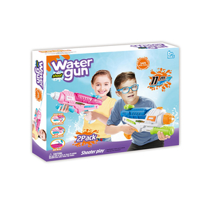 QS811-25-26 caja de color de verano al aire libre Juegos al aire libre juego de niños pistola de agua de juguete set de 2 piezas - Product Image 4