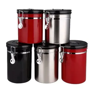 Wholesale Price Air Coffee Storage Container Airtight Tea CO2 Filter Coffee Bean Sugar Canister Container