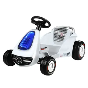 سيارة جو كارت كهربائية للأطفال بأربع عجلات صغيرة مضادة للانقلاب، يمكن للأولاد والبنات الجلوس فيها، والتحكم عن بعد والدوران بمرونة