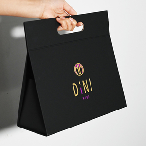 Premium Custom Logo Personalized <strong>Cardboard</strong> Packaging Magnetic Folding <strong>Suitcase</strong> Portable Bag Triangular Gift Box - Product Image 3