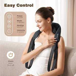 Masseur électrique sans fil 3D pour le dos, appareil chauffant, massage shiatsu profond mains libres, masseur électrique intelligent pour les épaules et le cou - Product Image 5