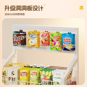 Snack <b>Shelf</b> Metal Storage Rack 5 Tier With Wheels For Living Room Food Toy Display - Product Image 4