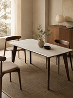 Ensemble de table et chaises de salle à manger moderne de luxe pour 10 personnes, plateau en bois, style minimaliste, table de salle à manger 120/140/160/180 cm, utilisation hôtelière